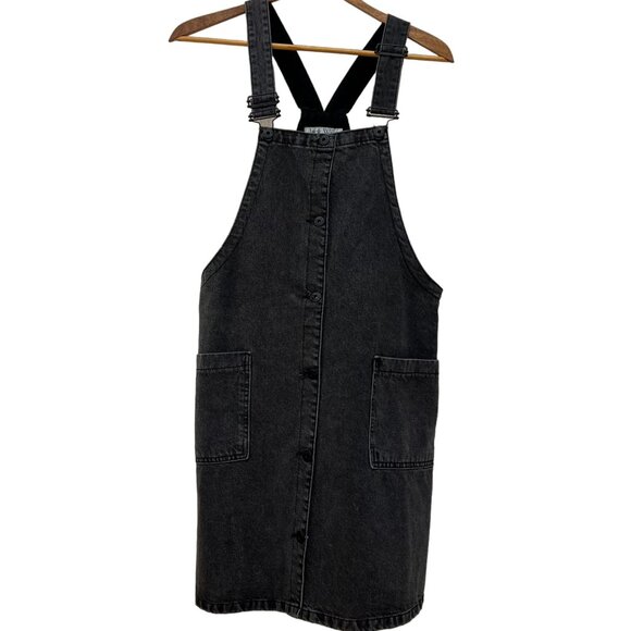 Jack Wills Black Denim Pinafore Dress - Picture 2 of 8